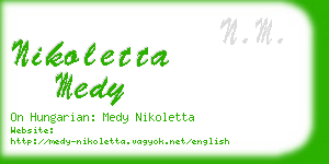 nikoletta medy business card